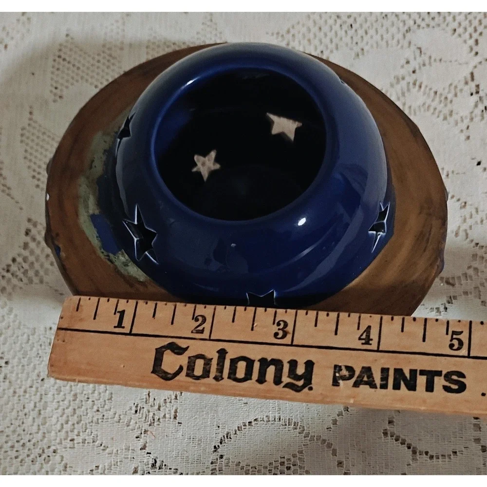 Vintage Ceramic Celestial Lantern Candle Holder Projector